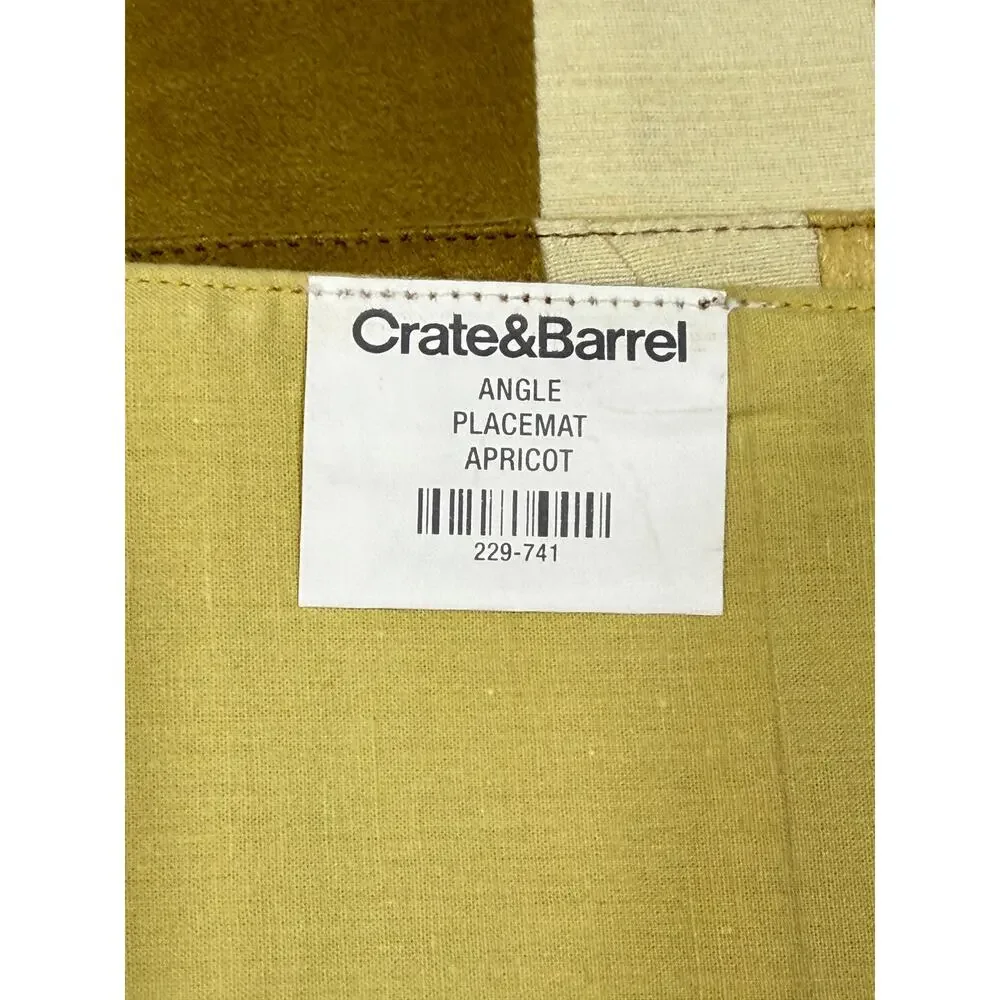 Set Of 4 Crate & Barrel Angle Placemat Apricot